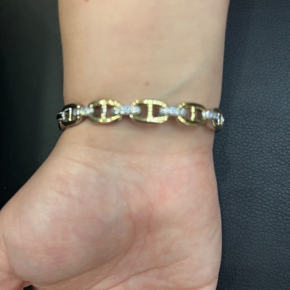 CZ Alternate Mariner Bangle Bracelet - Picture 4 of 5